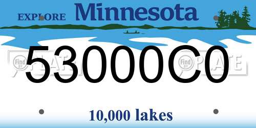 53000C0 Minnesota License Plate