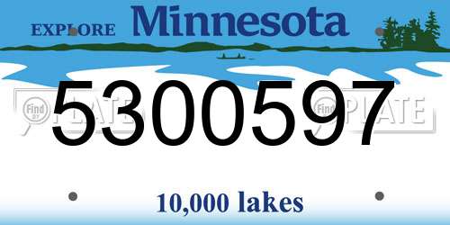 5300597 Minnesota License Plate