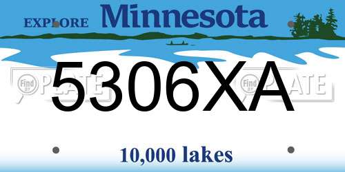 5306XA Minnesota License Plate