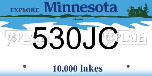 530JC Minnesota License Plate