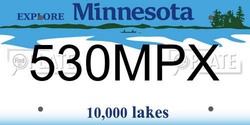 530MPX Minnesota License Plate