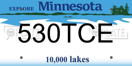 530TCE Minnesota License Plate