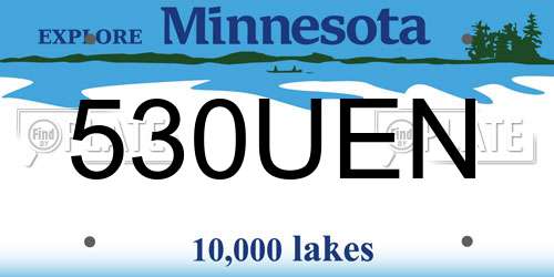 530UEN Minnesota License Plate