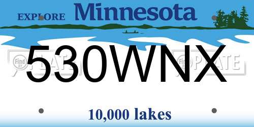 530WNX Minnesota License Plate