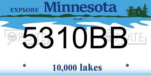 5310BB Minnesota License Plate