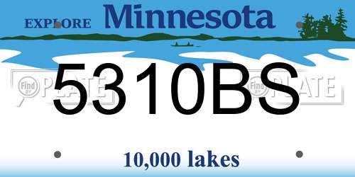 5310BS Minnesota License Plate