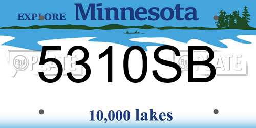 5310SB Minnesota License Plate