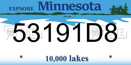 53191D8 Minnesota License Plate