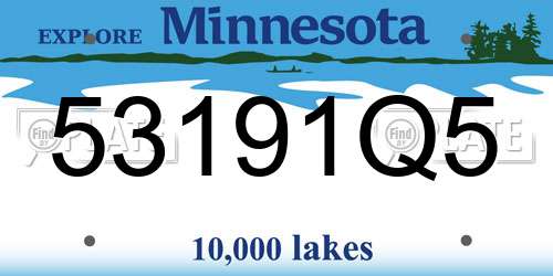 53191Q5 Minnesota License Plate