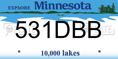 531DBB Minnesota License Plate