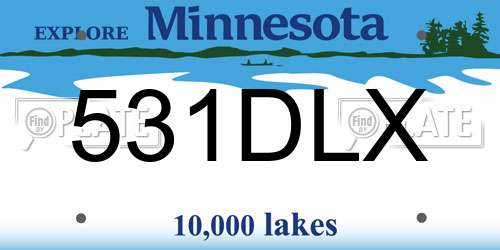 531DLX Minnesota License Plate