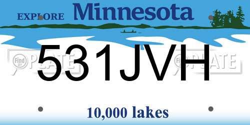 531JVH Minnesota License Plate