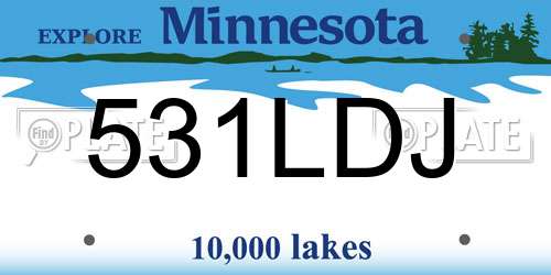 531LDJ Minnesota License Plate
