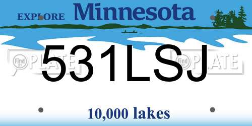 531LSJ Minnesota License Plate