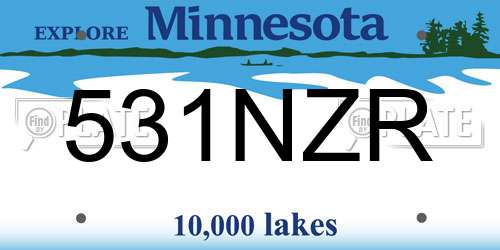 531NZR Minnesota License Plate