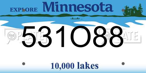 531O88 Minnesota License Plate