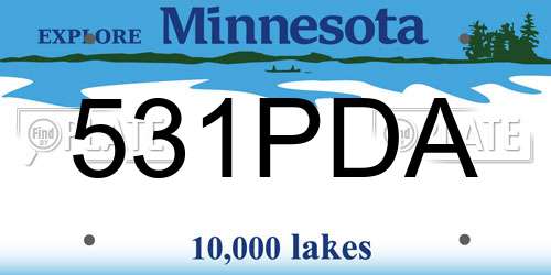 531PDA Minnesota License Plate