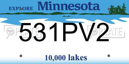 531PV2 Minnesota License Plate