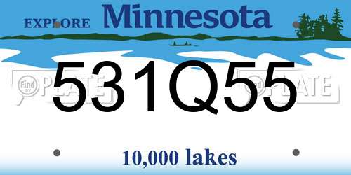 531Q55 Minnesota License Plate
