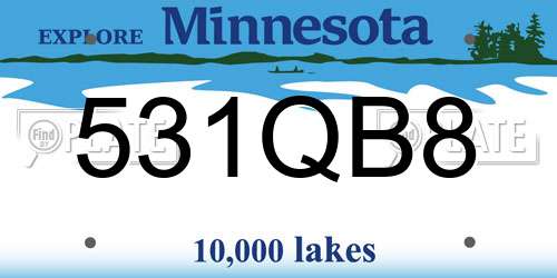 531QB8 Minnesota License Plate