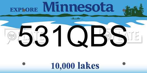 531QBS Minnesota License Plate