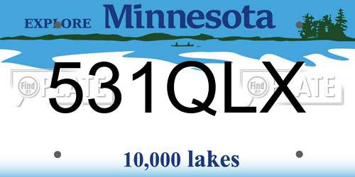 531QLX Minnesota License Plate