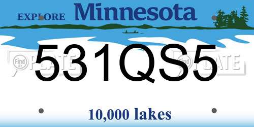 531QS5 Minnesota License Plate