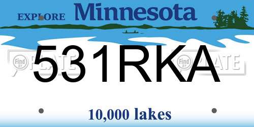 531RKA Minnesota License Plate