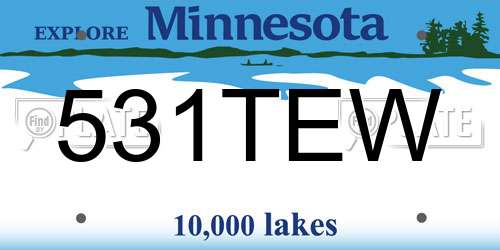 531TEW Minnesota License Plate