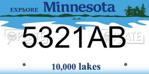 5321AB Minnesota License Plate