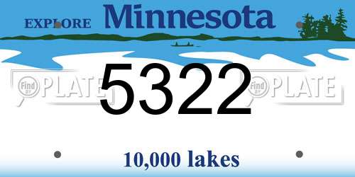 5322 Minnesota License Plate