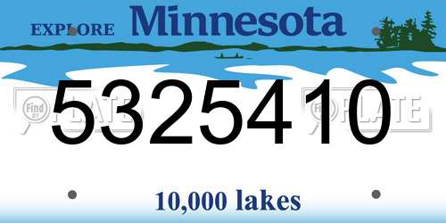 5325410 Minnesota License Plate
