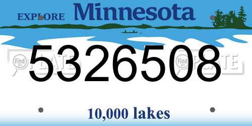 5326508 Minnesota License Plate