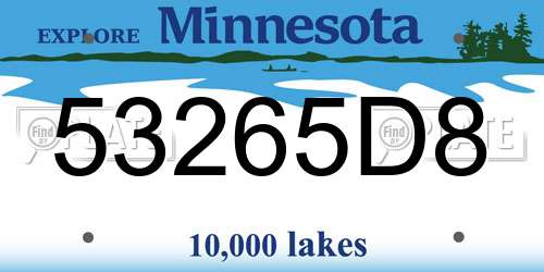 53265D8 Minnesota License Plate