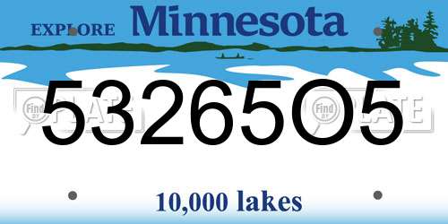 53265O5 Minnesota License Plate