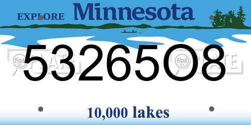 53265O8 Minnesota License Plate