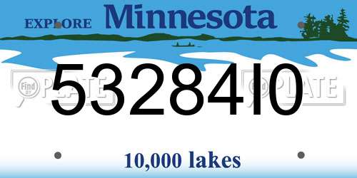 53284I0 Minnesota License Plate