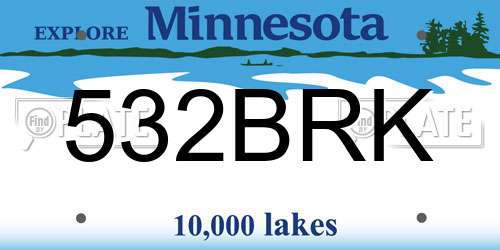 532BRK Minnesota License Plate