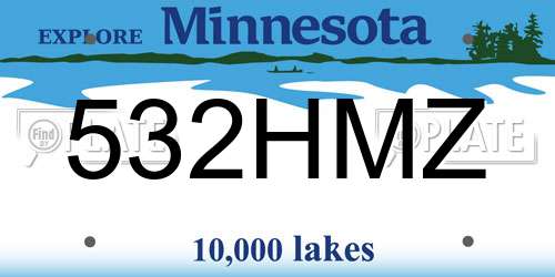 532HMZ Minnesota License Plate