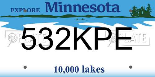 532KPE Minnesota License Plate