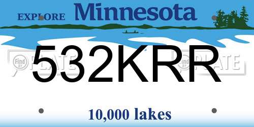 532KRR Minnesota License Plate