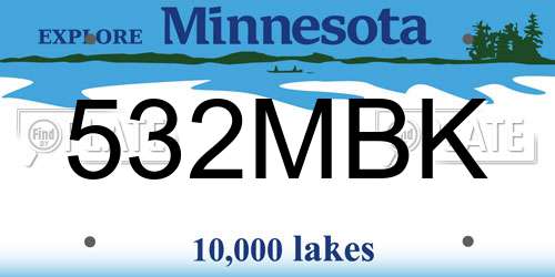 532MBK Minnesota License Plate