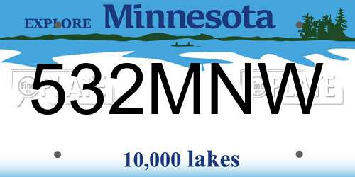 532MNW Minnesota License Plate