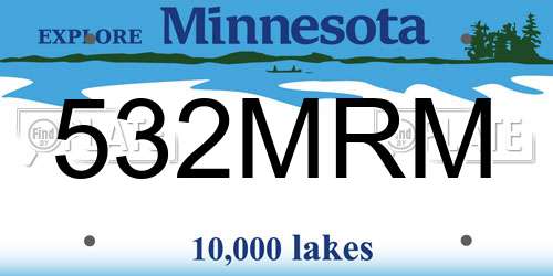 532MRM Minnesota License Plate