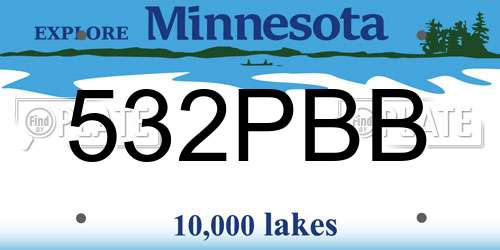 532PBB Minnesota License Plate