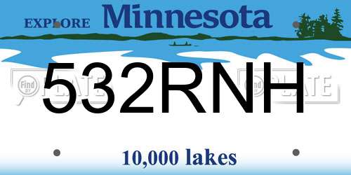 532RNH Minnesota License Plate
