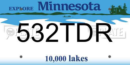 532TDR Minnesota License Plate