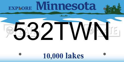 532TWN Minnesota License Plate