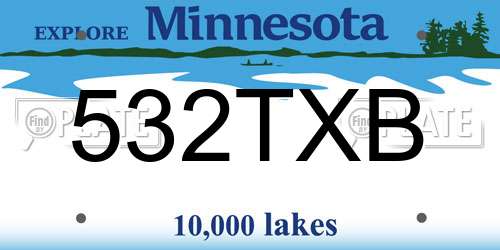 532TXB Minnesota License Plate