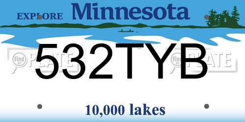 532TYB Minnesota License Plate